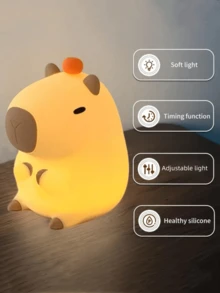 Cute Capybara Night Light, Buffalo Night Light, Soft LED Light. Toggle Switch, Novelty Animal Night Light, Suitable For Desktop, Dorm, Bedroom, Homecoming Decoration, Birthday And Christmas Gift, Ornament, Sleeping Companion