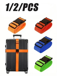 1/2 Pieces Of Minimalist, Stylish And Multi-Functional Adjustable Colorful Security Straps For Luggage. These Are Straight-Shaped And Vibrant Luggage Straps, Lock-Free Luggage Binding Straps Suitable For Outdoor Use.