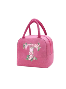 Borsa termica per il pranzo rosa, borsa frigo per bambini/adulti, borsa a tracolla, lunch box, ghiaccio, borsa termica per picnic, lunch box con motivo floreale alfabeto A-Z, borsa organizer per il pranzo in tela leggera e portatile, adatta per il ritorno a scuola, aula, università, ufficio, campeggio e picnic, forniture scolastiche, organizzazione cucina, accessori cucina, borsa per il pranzo, lunch box da donna, borsa da viaggio per il pranzo impermeabile - Multicolore - Visualizzare 24