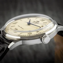 Orient 东方男式“第二代 Bambino Ver. 2”日本自动不锈钢皮革正装手表 FAC00009W0 - 米色 - 查看 2