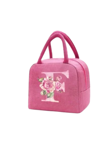 Borsa termica per il pranzo rosa, borsa frigo per bambini/adulti, borsa a tracolla, lunch box, ghiaccio, borsa termica per picnic, lunch box con motivo floreale alfabeto A-Z, borsa organizer per il pranzo in tela leggera e portatile, adatta per il ritorno a scuola, aula, università, ufficio, campeggio e picnic, forniture scolastiche, organizzazione cucina, accessori cucina, borsa per il pranzo, lunch box da donna, borsa da viaggio per il pranzo impermeabile - Multicolore - Visualizzare 19
