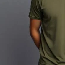 Comfortable Minimalist Printed T-Shirt - Verde militar - Ver 5