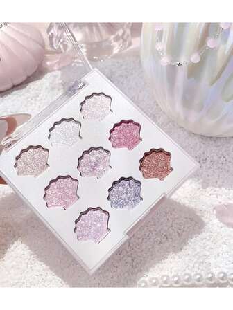 K'APEINE 9 色眼影盘，哑光和闪光金属质感，持久易晕染的妆容，适合女性和女孩的专业化妆套装，是日常、约会、音乐节、派对的必备品