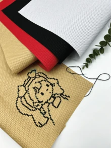 11ct绣布，彩色方格十字绣布，11.81英寸*17.72英寸，白色、黑色、红色、棕色，适用于十字绣和刺绣，十字绣DIY材料