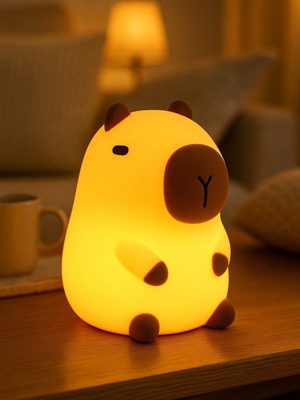 Cute Capybara Night Light, Buffalo Night Light, Soft LED Light. Toggle Switch, Novelty Animal Night Light, Suitable For Desktop, Dorm, Bedroom, Homecoming Decoration, Birthday And Christmas Gift, Ornament, Sleeping Companion