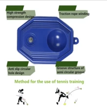 Entrenador de tenis individual portátil con pelota de rebote y cuerda para práctica de tenis por cuenta propia para adultos, estudiantes y principiantes - Multicolor - Ver 6