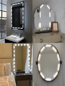 1pc 6/42 LED Vanity Mirror Light, USB Powered Dimmable Vanity Table Lamp, Touch Sensor Mirror Light, Suitable For Vanity Mirrors And Bathrooms - White - View 5