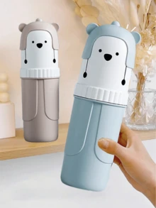 1 كوب فرشاة أسنان محمول بشكل دب كرتوني، حامل فرشاة أسنان بلاستيكي محمول بطراز إسكندنافي، مناسب للسفر والمنزل وديكور الحمام، حامل فرشاة أسنان صيفي، صندوق فرشاة أسنان، حقيبة فرشاة أسنان محمولة متعددة الوظائف خفيفة الوزن، صندوق تخزين فرشاة الأسنان، مناسب للسفر والتخييم والنادي الرياضي والمدرسة، حامل فرشاة أسنان للسفر، كوب شطف للسفر، كوب فرشاة أسنان، طقم حامل فرشاة الأسنان والمعجون، ديكور حمام المنزل، صيفي