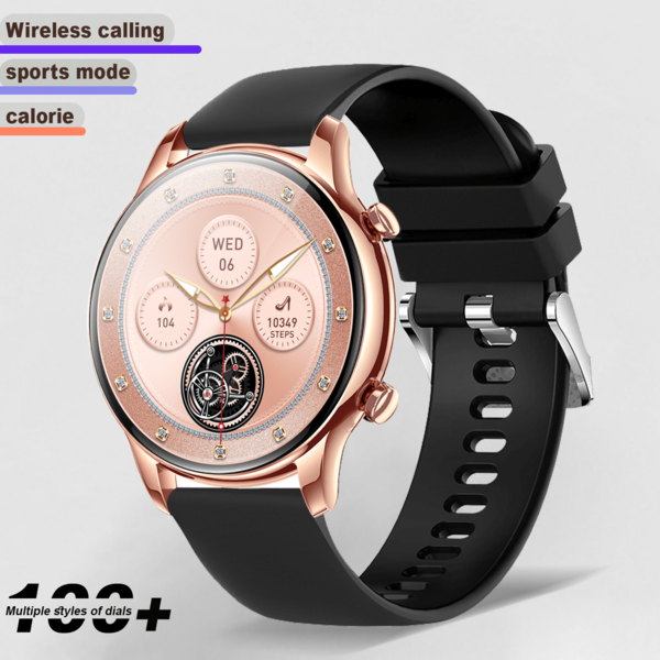 1pc Fashionable Women's Smart Watch With Silicone Strap, Wireless Call, Pedometer, Calorie Counter, Multi-Sport Modes, Distance Tracking, Music Control, Remote Camera, Customizable Dial, Smart Notifications, Alarm, Weather, 1.53" Full-Screen Touch, Compatible With IOS And Android Smartphones, Suitable As Gift For Various Occasions