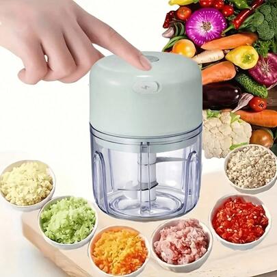 250ml Mini Rechargeable Garlic Chopper And Grinder, Durable And Sturdy, Perfect For Crushing Garlic, Chili, Onions, Minced Meat, Nuts, And More!