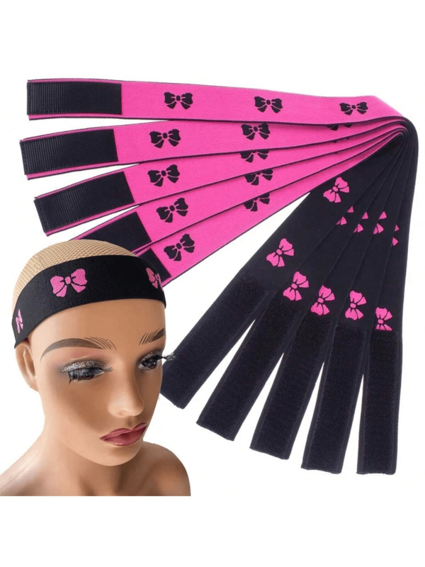 1/2/3/5 Piezas Bandas elásticas para peluca, Lazo de encaje para fundir, Envoltura de bordes para peinar los bordes (Paquete de 1) Diademas de tela suave para mujeres - Bandas para la cabeza elásticas y antideslizantes