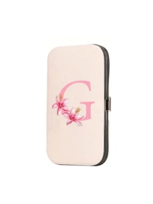 This 7-Piece A-Z Letter Print Travel Nail Art Set Features Pink Flowers And Initials Of Your Name, A Large-Capacity Nail Care Storage Box, Stainless Steel Tools, An Ultra-Sharp, Splash-Proof Nail Clipper Set, And A Classic Design Nail Clipper Case. - Multicolor - View 22