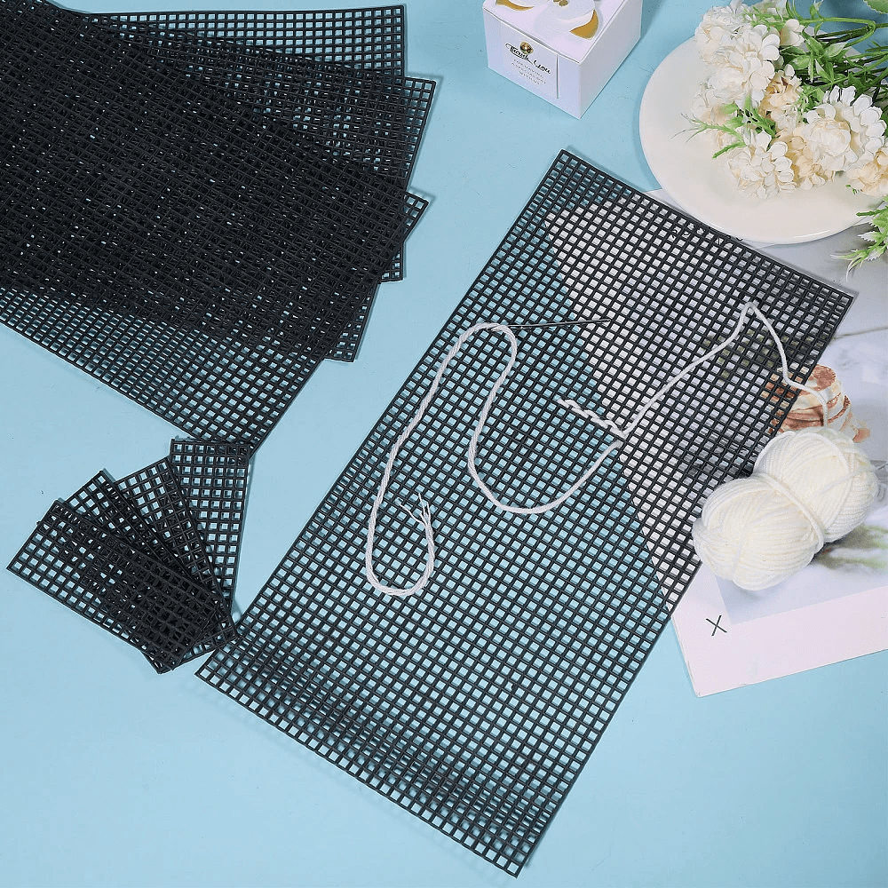 5 set/15 pezzi Borse per lavori a maglia, borse in rete di plastica con apertura da 4 mm, materiale per lavori a maglia fai-da-te, borse a rete adatte per tutte le stagioni