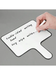Whiteboard Hand Held Cards Two-Sided Portable Easy Wipe Write Leave A Message Multi Functional Record Whiteboard Non-Magnetic Whiteboard Pen Eraser For Judges Household Meeting Pick Up Sign Etc