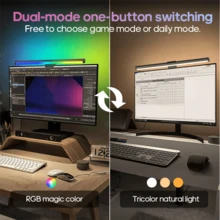 1 件 RGB 电视电脑屏幕灯，游戏灯 RGB 变色，可调光显示灯，USB 供电，具有 RGB/三色多级调光，适用于游戏和家庭办公室设置 - USB - 查看 7