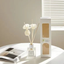 1 Set Difusor de Aromas, 50ml Flor Seca Rattan Libre de Fragancias, Desodorante de Baño Ambientador de Hogar, Aroma Duradero, Adecuado para Dormitorio, Sala de Estar, Estudio, Aromaterapia, Difusor, Perfume para el Hogar, Ambientador de Casa
