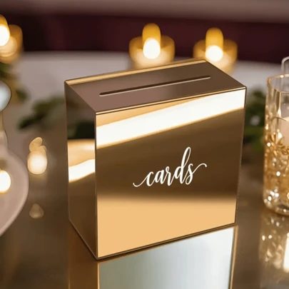 亚克力透明亚克力卡夹带插槽，适用于招待会、生日、派对、存钱罐、投票、祝福、毕业派对、优雅婚礼卡盒