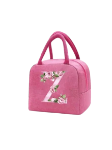 Borsa termica per il pranzo rosa, borsa frigo per bambini/adulti, borsa a tracolla, lunch box, ghiaccio, borsa termica per picnic, lunch box con motivo floreale alfabeto A-Z, borsa organizer per il pranzo in tela leggera e portatile, adatta per il ritorno a scuola, aula, università, ufficio, campeggio e picnic, forniture scolastiche, organizzazione cucina, accessori cucina, borsa per il pranzo, lunch box da donna, borsa da viaggio per il pranzo impermeabile - Multicolore - Visualizzare 20