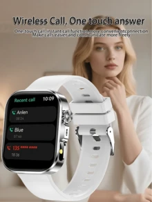 ERUN Reloj inteligente con correa de acero y silicona, actualizado para 2025, para caballeros y damas, con llamadas Bluetooth, carátula personalizable y temporizador, compatible con Android e iOS, regalo festivo con correa de metal - Multicolor - Ver 6