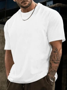 Men's Fashionable Short Sleeve T-Shirt | Exquisite Design | Essential For Summer | Easy To Match, Showcases Your Style - 白色 - 查看 1