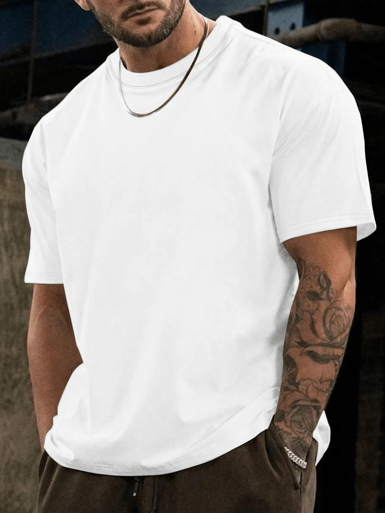 Men's Fashionable Short Sleeve T-Shirt | Exquisite Design | Essential For Summer | Easy To Match, Showcases Your Style - 白色 - 查看 1