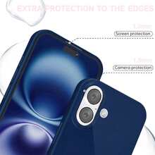 1pc Blue Premium Magnetic Liquid Silicone 3-In-1 Soft Anti-Scratch Super Microfiber Lining + Soft Gel Rubber TPU Bumper + Acrylic Hard Back Skin-Friendly Magnetic Compatible With Magsafe Wireless Charging Full-Body Protective Case Compatible With IPhone 17 Pro/17 Pro Max/17 Air/17/16 Pro/16 Pro Max/16 Plus/16/16E/SE4/15 Pro/15 Pro Max/15 Plus/15/14 Pro/14 Pro Max/14 Plus/14/13 Pro/13 Pro Max/13/12 Pro/12 Pro Max/12/11 Pro Max/11/11 Pro