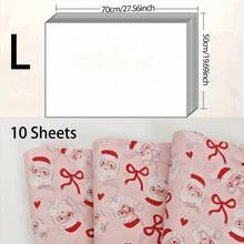 10/40 Sheets, Christmas Style Pink Santa Claus Bow Heart Pattern Wrapping Paper | 50cm X 35cm Handmade For Fragile Items Protection, Gift Box Filler, Party Decorations - Durable Holiday Packaging, Festive Wrapping, Seasonal Decor Christmas Christmas Decorations Christmas Pajamas Christmas Gifts Christmas Decor - Multicolor - View 11