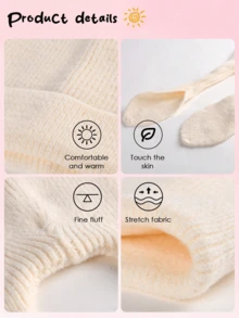 1頂y2k風格女性時尚可愛針織帽,帶兔耳朵 - 白色 - 查看 4