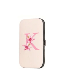 This 7-Piece A-Z Letter Print Travel Nail Art Set Features Pink Flowers And Initials Of Your Name, A Large-Capacity Nail Care Storage Box, Stainless Steel Tools, An Ultra-Sharp, Splash-Proof Nail Clipper Set, And A Classic Design Nail Clipper Case. - Multicolor - View 31