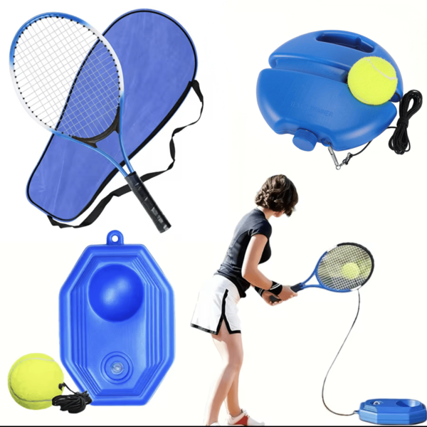 Portable Solo Tennis Trainer Rebound Tennis Ball With String Rope Self Tennis Practice Training Tool For Adults Student Beginners