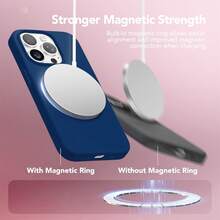 1pc Blue Premium Magnetic Liquid Silicone 3-In-1 Soft Anti-Scratch Super Microfiber Lining + Soft Gel Rubber TPU Bumper + Acrylic Hard Back Skin-Friendly Magnetic Compatible With Magsafe Wireless Charging Full-Body Protective Case Compatible With IPhone 17 Pro/17 Pro Max/17 Air/17/16 Pro/16 Pro Max/16 Plus/16/16E/SE4/15 Pro/15 Pro Max/15 Plus/15/14 Pro/14 Pro Max/14 Plus/14/13 Pro/13 Pro Max/13/12 Pro/12 Pro Max/12/11 Pro Max/11/11 Pro