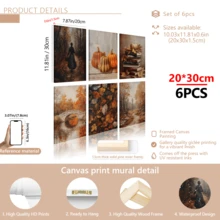 6 قطعة/مجموعة مطبوعات فنية خريفية قديمة | مجموعة من 6 مطبوعات خريفية | فن الحائط الخريفي | ديكور خريفي بألوان دافئة | مجموعة طباعة لعيد الشكر الموسمي | امرأة تسير في الغابة ، اليقطين ، كومة الكتب ، الجسر ، أوراق الخريف ، ممر الغابة | مؤطرة أو غير مؤطرة ، ديكور الغرفة ، ديكور المنزل ، ديكور بيت الطالب ، هدايا لزينة الحائط في الفندق ، المنزل ، غرفة المعيشة ، غرفة النوم ، الحمام والمكتب