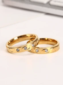 Titanium Steel Cross Stainless Steel Plain Geometric Ring