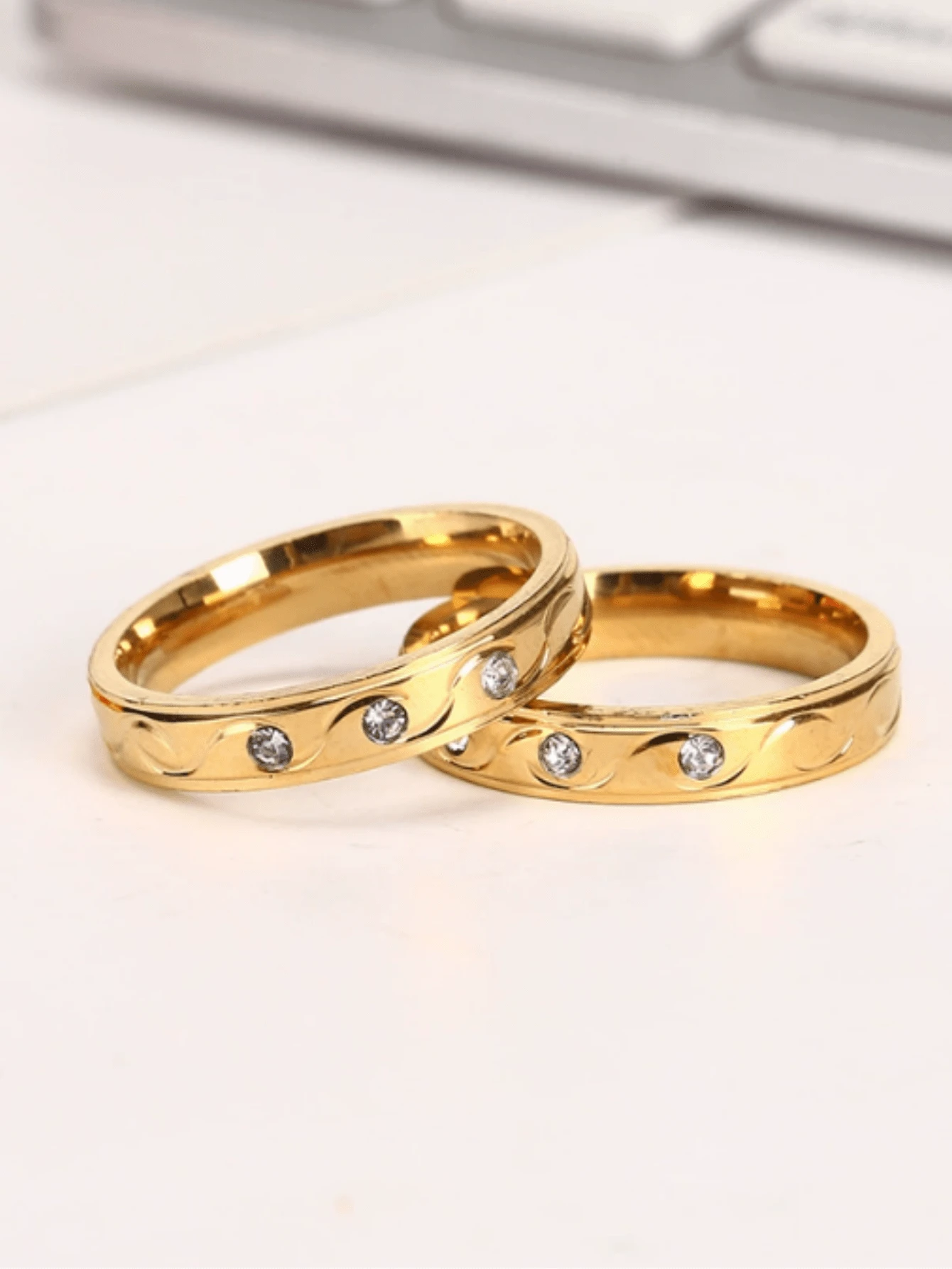 Titanium Steel Cross Stainless Steel Plain Geometric Ring