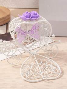 Pumpkin Carriage Candy Box, Wedding Carriage Gold Wrought Iron Hollow Candy Box, Wedding Decoration Tray, Birthday Party Wedding Decoration, Wedding Supplies, Wedding Decoration, Wedding Rack - Gold - View 3