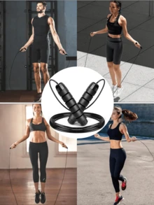 LMMAKE 1PC Premium Adjustable Jump Rope: High-Speed Ball Bearing Design For Daily Fitness Workouts, Perfect For Home, Gym And Outdoor Use. Suitable For All Fitness Enthusiasts. - Black - View 10