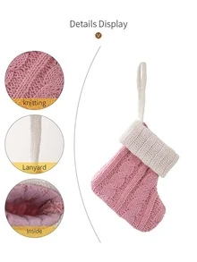 1PC Pink,Gray Knit Stocking,Christmas Stockings, Hanging Stockings Socks Double Sided Fireplace Hanging Stockings, Suitable For Party Decoration New Year Party Gift Favors Supplies,Personalized Initial Stocking, Family Holiday Room Decor Home Decor Bedroom Decor Christmas Decoration Christmas Gifts ﻿ Christmas Decorations Winter Christmas Decorations Home Christmas Gifts Christmas Decor