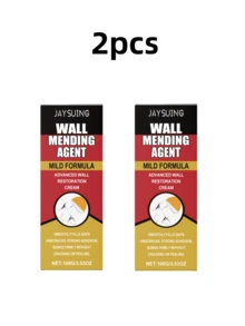 2pcs Wall Repair Kit - Wall Putty, Wall Repair Paste, White Wall Restoration Latex Paint, Crack Filler, Easy Application, Smooth Finish, Waterproof, Anti-Mold, Anti-Moisture, Suitable For Wall Peeling, Nail Holes, Graffiti, Mold, Cracks