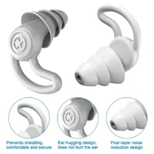 1 对柔软硅胶耳塞，3 层可重复使用睡眠耳塞，适合游泳、学习和音乐会 - 降噪 - 彩色 - 查看 4