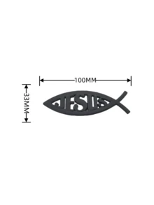 3D Metal Jesus Fish Car Emblem Sticker, Personalized Decorative Christian Jesus Fish Symbol Car Body Decal Badge Sticker - Multicolor - View 3