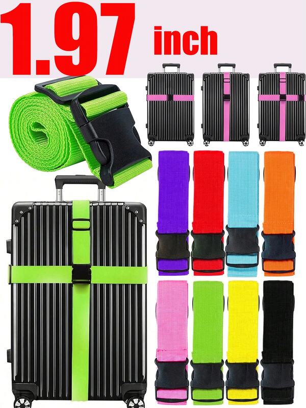 2/4pcs Luggage Strap, Travel Baggage Suitcase Binding Strap, Cross Packing Belt Thickened Tiedown Strap For Travel Storage Bag,Makeup Bag,Cosmetic Bag,Vacation Organizer,Large Capacity Makeup Organizer Makeup Case, For Lipstick, Brush, Skincare, Mobile Phone, Coin, Small Items, For Home,Gift,Vacation And Festival Halloween Christmas Multifunctional Use