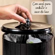 5 Liter Trash Can For Kitchen, Bathroom, Luxury White Gray And Black Sink - màu đen - Xem 3