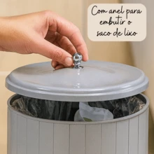 5 Liter Trash Can For Kitchen, Bathroom, Luxury White Gray And Black Sink - Grey - View 3