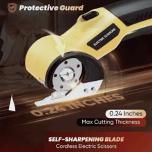 带LED灯的电动剪刀纸板切割机，无绳电动切割机，用于织物、地毯、皮革和塑料的旋转切割机 - 彩色 - 查看 5