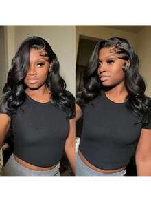 Tóc giả bob gợn sóng thanh lịch dành cho nữ, tóc pha trộn giữa tóc thật và sợi tổng hợp cùng sợi protein, ren phía trước 13x4, mật độ 180%, tóc thật đã được tỉa sẵn, màu tự nhiên/nâu/đỏ tía/cam (tóc giả bob dài 8-16 inch). Tóc pha trộn đa năng, phù hợp cho sử dụng hàng ngày, dự tiệc, cosplay, quà Giáng sinh. - SNatural - Xem 8