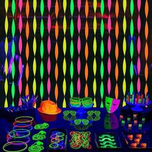 2/4/8/12pcs, 1000inch/Roll UV Neon Streamers Crepe Paper Glow Party Supplies And Decorations Fluorescent Neon Garland Paper Streamers Glow In The Dark Streamers Blacklight Party Decorations - For Wedding, Birthday, Neon Party, Carnival Party, Prom Dance, Party Photography, Back To School Valentine Day