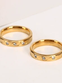 Titanium Steel Cross Stainless Steel Plain Geometric Ring