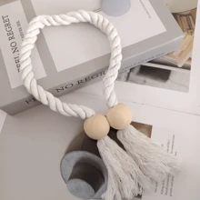 2 件木制窗帘绑带，波西米亚风格涤纶手工编织绳，带圆球或立方体设计，适用于窗帘、透明窗帘架，增添舒适氛围 - 彩色 - 查看 18