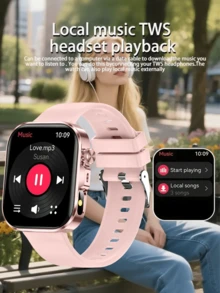 ERUN Reloj inteligente con correa de acero y silicona, actualizado para 2025, para caballeros y damas, con llamadas Bluetooth, carátula personalizable y temporizador, compatible con Android e iOS, regalo festivo con correa de metal - Multicolor - Ver 7