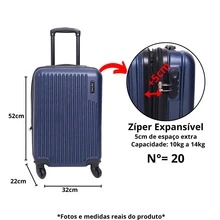 10kg Carry-On Suitcase With 360° Wheels For Airplanes Anac Expandable - Màu xanh lam - Xem 4